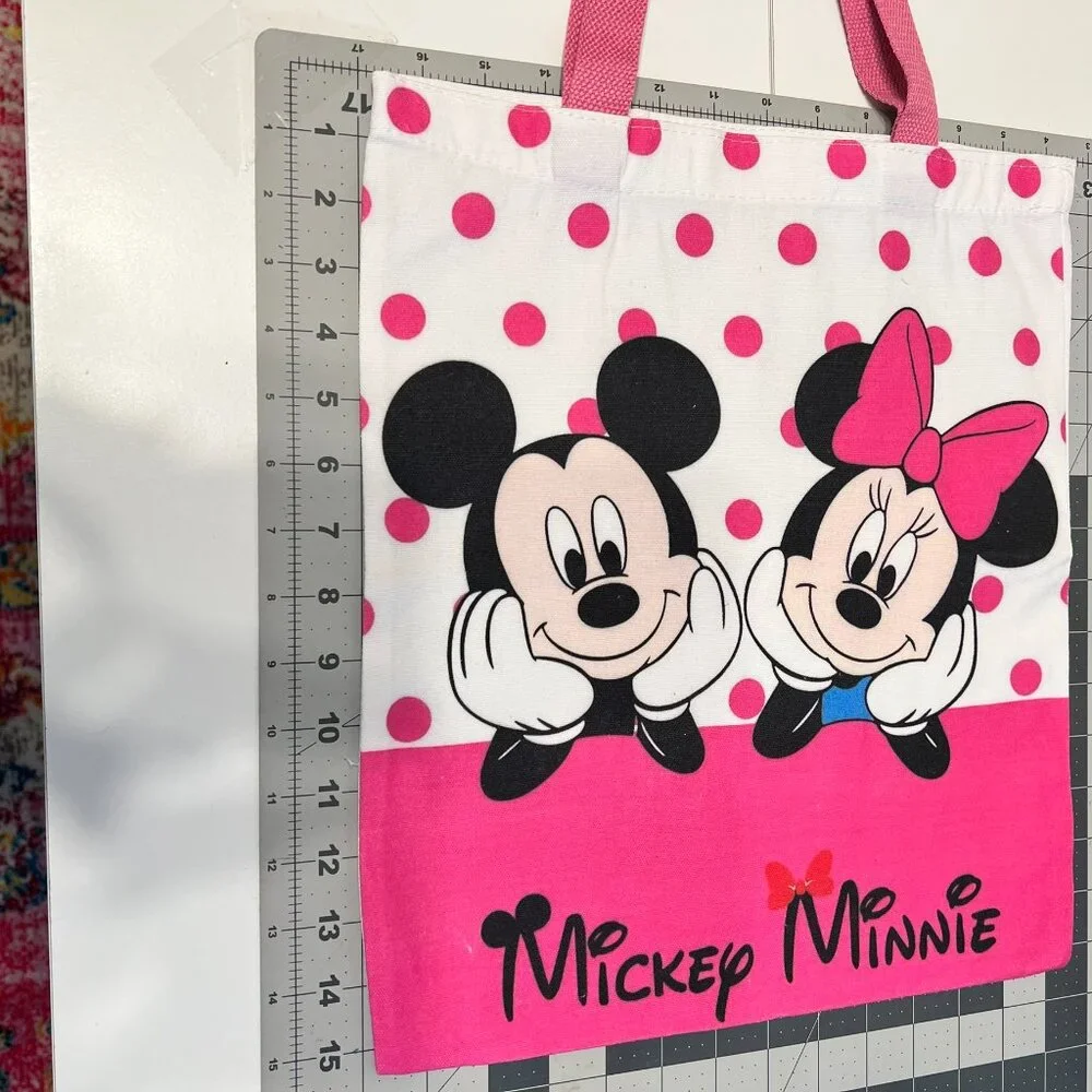 DISNEY‎ Mickey & Minnie Polka Dot Canvas Tote Bag (BRAND-NEW & SUPER CUTE!)